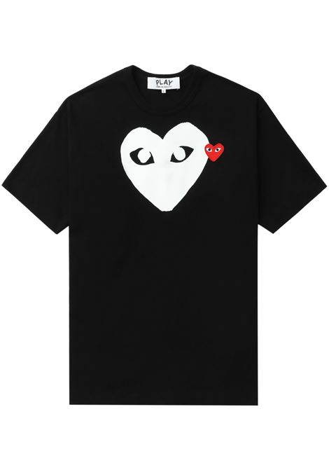 t-shirt con logo ricamato unisex nera COMME DES GARÇONS PLAY | AX-T116-0511